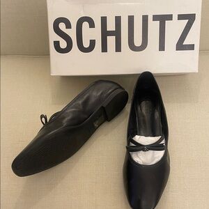SCHUTZ Black Women's Flats with Bow Detail